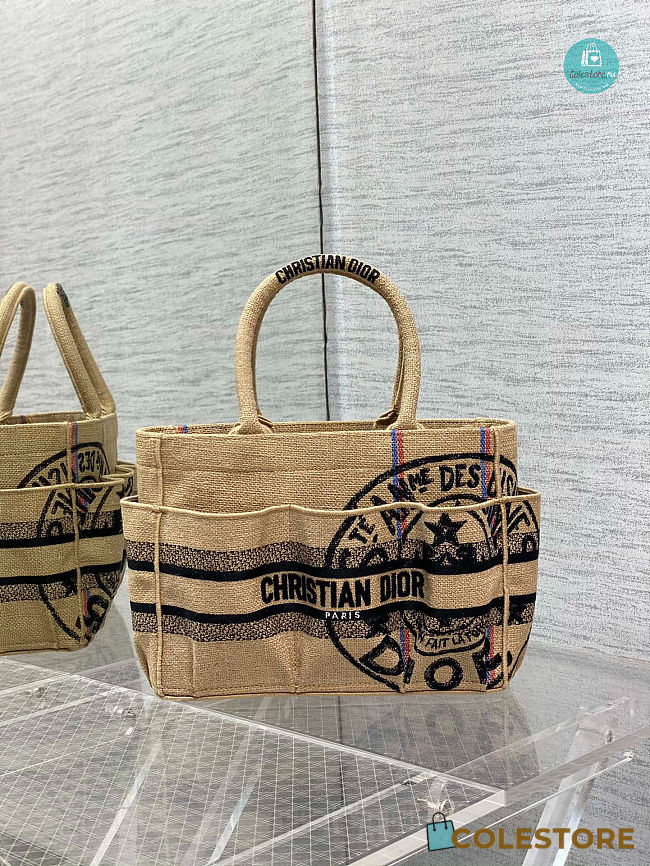 Dior Small Catherine Tote Bag In Beige 28x10x19cm - 1