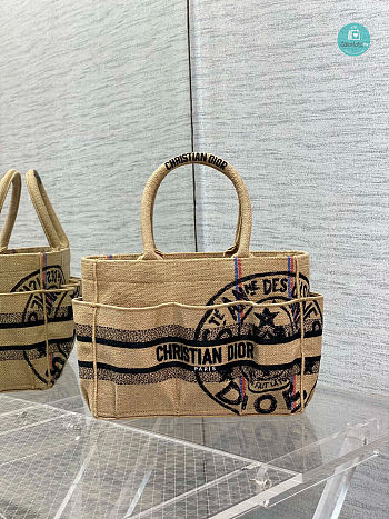 Dior Small Catherine Tote Bag In Beige 28x10x19cm