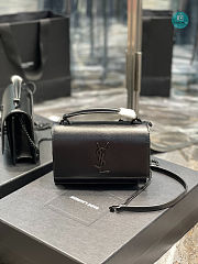 YSL Sunset Chain Leather Bag In Black 19x14x5.5cm - 1