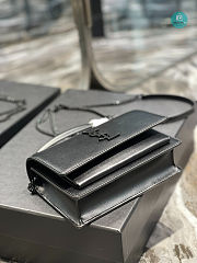 YSL Sunset Chain Leather Bag In Black 19x14x5.5cm - 2