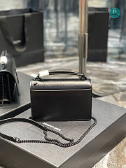YSL Sunset Chain Leather Bag In Black 19x14x5.5cm - 5