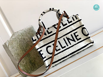 Celine Small Cabas Thais In Textile With Triomphe and Calfskin 29x16x13cm 