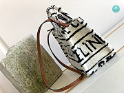 Celine Small Cabas Thais In Textile With Triomphe and Calfskin 29x16x13cm  - 4
