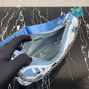 Prada Re-Edition 2000 Embroidered Drill Mini Bag In Blue 22x18x6 cm - 5