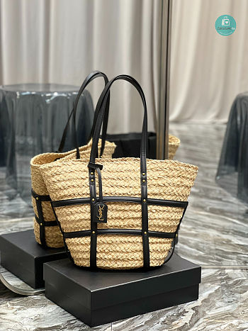 YSL Saint Laurent Panier Medium Raffia 40x29x19 cm
