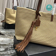 YSL Saint Laurent Shopper Tote Woven Raffia 38×28×13 cm - 3