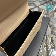 YSL Monogram Chain Wallet In Mix Matelassé Grain De Poudre Embossed Leather Beige 21×6×3 cm - 6