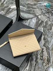 YSL Monogram Chain Wallet In Mix Matelassé Grain De Poudre Embossed Leather Beige 21×6×3 cm - 4