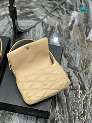 YSL Saint Laurent LE 57 Shoulder Bag In Quilted Lambskin Beige 24×18×5.5cm - 4