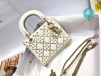 Mini Lady Dior Bag Latte Lucky Star Cannage Lambskin 17 x 15 x 7 cm 