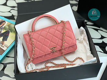 Chanel Trendy CC Wallet on Chain Lambskin In Pink 19x12x3.5cm