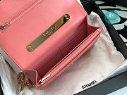 Chanel Trendy CC Wallet on Chain Lambskin In Pink 19x12x3.5cm - 2