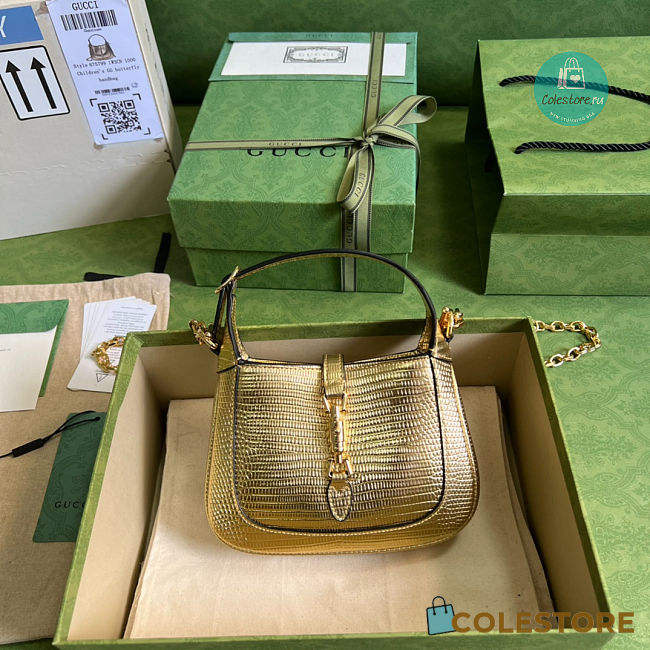 Gucci Jackie 1961 GG Shoulder Bag  In Gold 19x13x13cm - 1