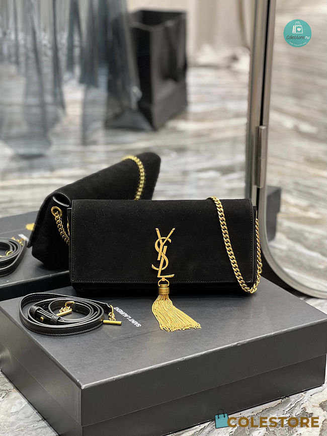 YSL Suede Kate 99 Tassels Shoulder Bag 26x13.5x4.5cm - 1
