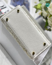 Lady D-lite Gold Tone Embroidery Medium Bag 24x20x11cm - 5