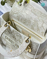 Lady D-lite Gold Tone Embroidery Medium Bag 24x20x11cm - 4