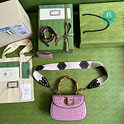 Gucci Bamboo 1947 Small Top Handle Bag In Pink 21x15x7cm - 3