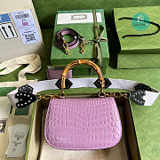 Gucci Bamboo 1947 Small Top Handle Bag In Pink 21x15x7cm - 2