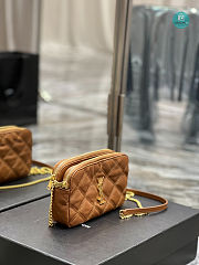 YSL Becky Quilted Leather Double-Zip Pouch 608941 19x11x5cm  - 2