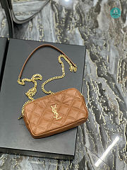 YSL Becky Quilted Leather Double-Zip Pouch 608941 19x11x5cm  - 5