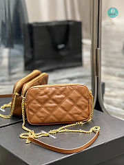 YSL Becky Quilted Leather Double-Zip Pouch 608941 19x11x5cm  - 6