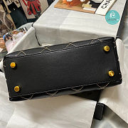 Chanel Wild Stitch Hand Tote Bag Calfskin Leather In Black 23x24x9cm - 6
