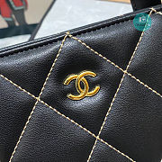 Chanel Wild Stitch Hand Tote Bag Calfskin Leather In Black 23x24x9cm - 2