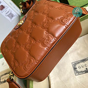 Gucci GG Matelassé Leather Shoulder Bag In Brown 21.5x17x7.5 cm - 2