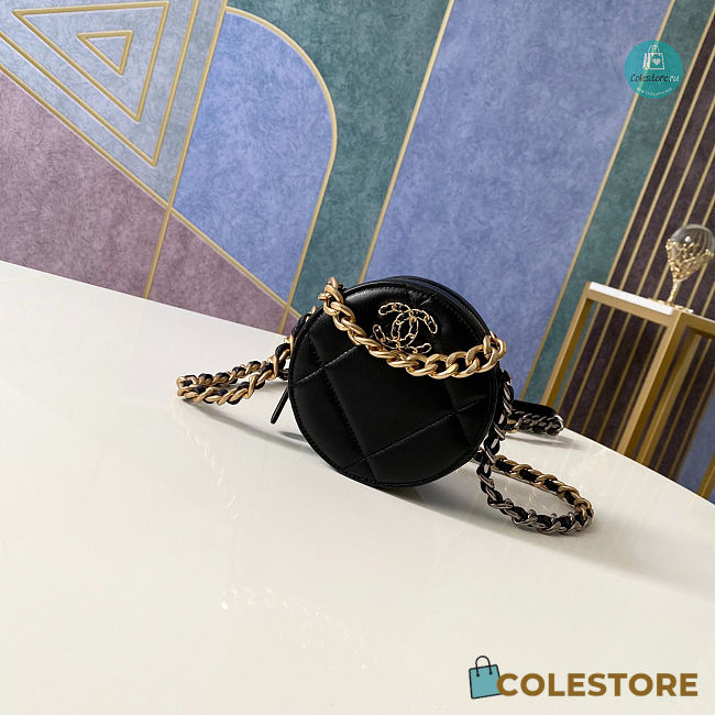 Chanel 19 Clutch On Chain In Black 12x12x4.5cm - 1