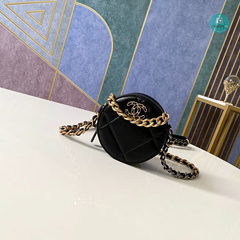 Chanel 19 Clutch On Chain In Black 12x12x4.5cm