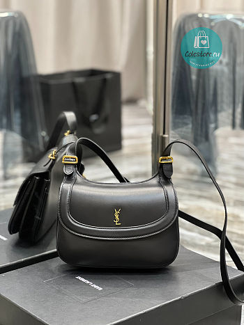 YSL Charlie Medium Shoulder Bag In Black Smooth 23x17x4 cm