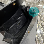 YSL Charlie Medium Shoulder Bag In Black Smooth 23x17x4 cm - 6