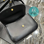 YSL Charlie Medium Shoulder Bag In Black Smooth 23x17x4 cm - 5