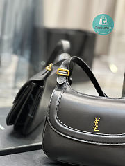 YSL Charlie Medium Shoulder Bag In Black Smooth 23x17x4 cm - 4