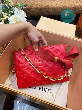 Louis Vuitton Coussin PM Bag In Red Size 26 x 20 x 12 cm