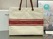 Celine Cabas Calfskin Logo Totes In Red 43x35x15 cm - 3