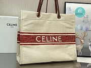 Celine Cabas Calfskin Logo Totes In Red 43x35x15 cm - 2