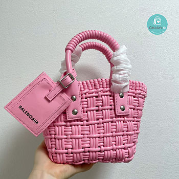 Colestore Balenciaga Bistro XXS Basket With Strap in Pink Varnished 16x15x9cm