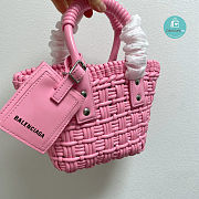 Colestore Balenciaga Bistro XXS Basket With Strap in Pink Varnished 16x15x9cm - 4