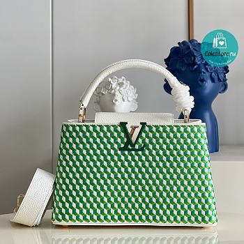 Louis Vuitton Capucines  In White Green 31.5 x 20 x 11cm
