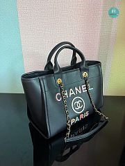 Chanel Tote Gold-Tone Metal Black 22x39x12Cm - 4