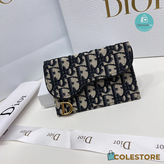 Dior Oblique Saddle Card Holder 13x8.5x2.5 cm - 1