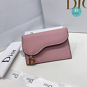 Dior Saddle Lotus Wallet Blush Grained Calfskin 13x8.5x2.5 cm - 1