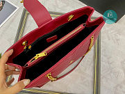 YSL Red Quilted Grained Leather Monogram Chain 32x25x10cm - 5