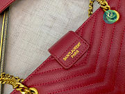 YSL Red Quilted Grained Leather Monogram Chain 32x25x10cm - 2