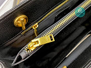 YSL Black Quilted Grained Leather Monogram Chain 32x25x10cm - 6