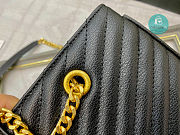YSL Black Quilted Grained Leather Monogram Chain 32x25x10cm - 3