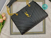 YSL Black Quilted Grained Leather Monogram Chain 32x25x10cm - 2