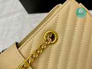 YSL Beige Quilted Grained Leather Monogram Chain 32x25x10cm - 4