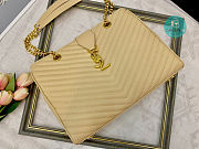 YSL Beige Quilted Grained Leather Monogram Chain 32x25x10cm - 2